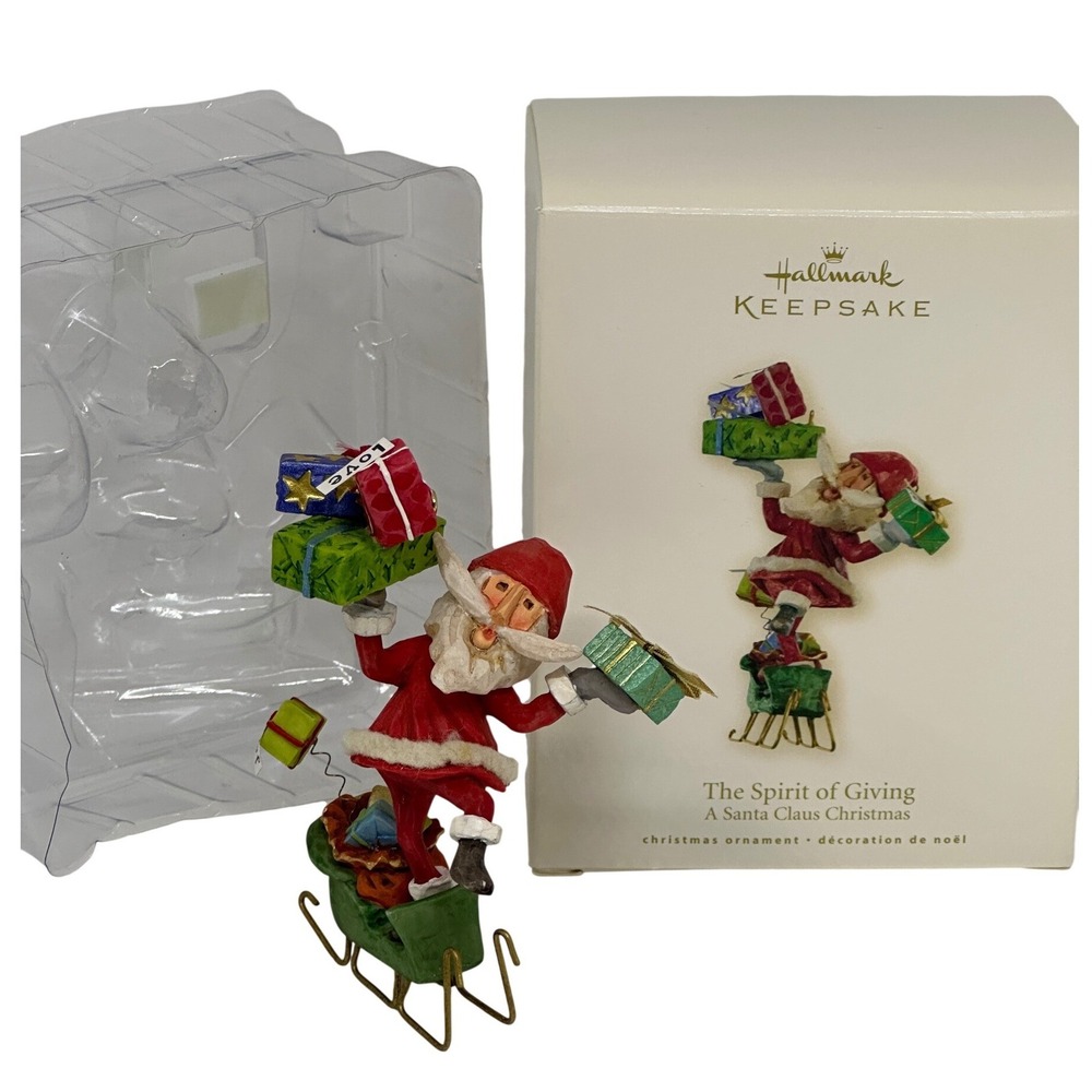 Hallmark Keepsake The Spirit of Giving Santa Claus Christmas Ornament Red Green